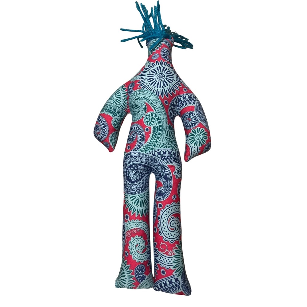 Dammit Doll Stress Relief Plush Pink Blue Paisley Pattern Gag Gift 12 Inch - Picture 2 of 2